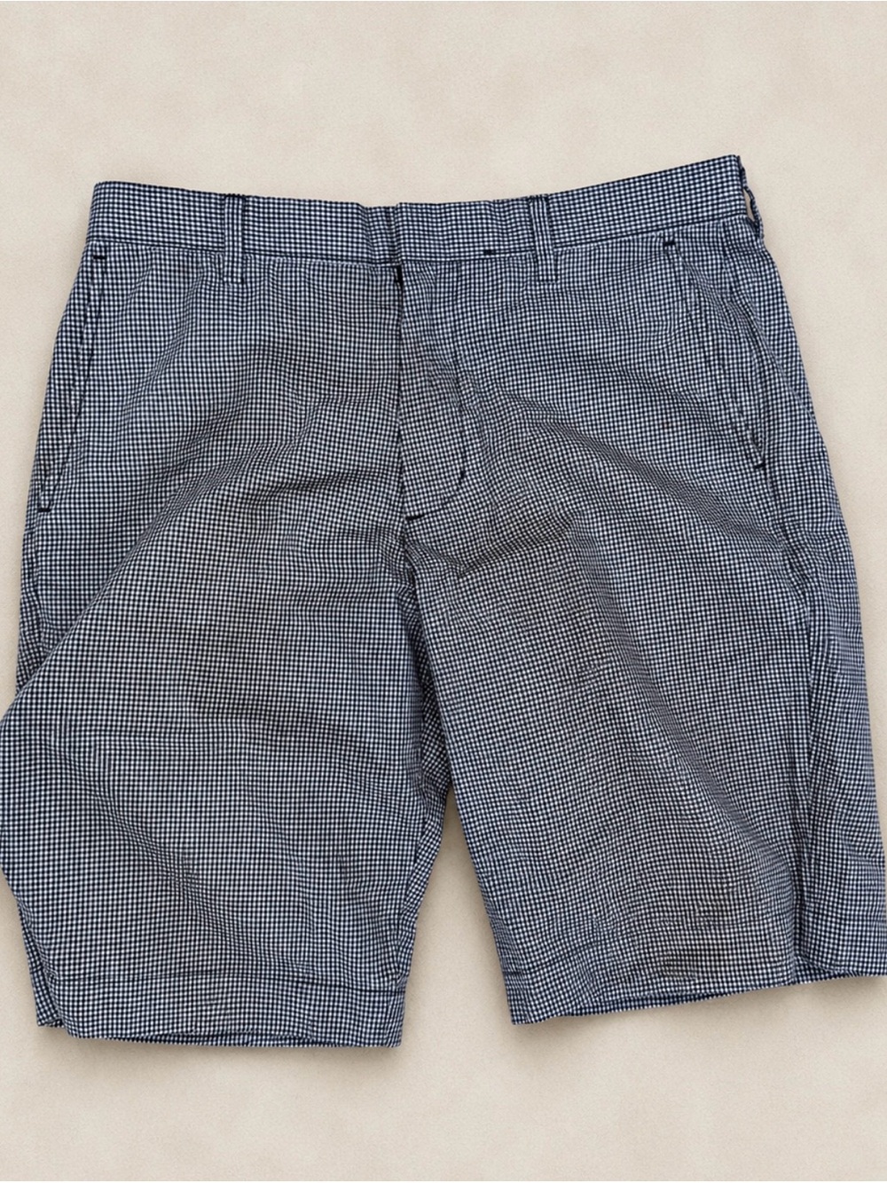 J crew Men's Classic Navy Micro-Check Shorts